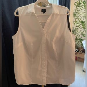 White Sleeveless Talbots Blouse